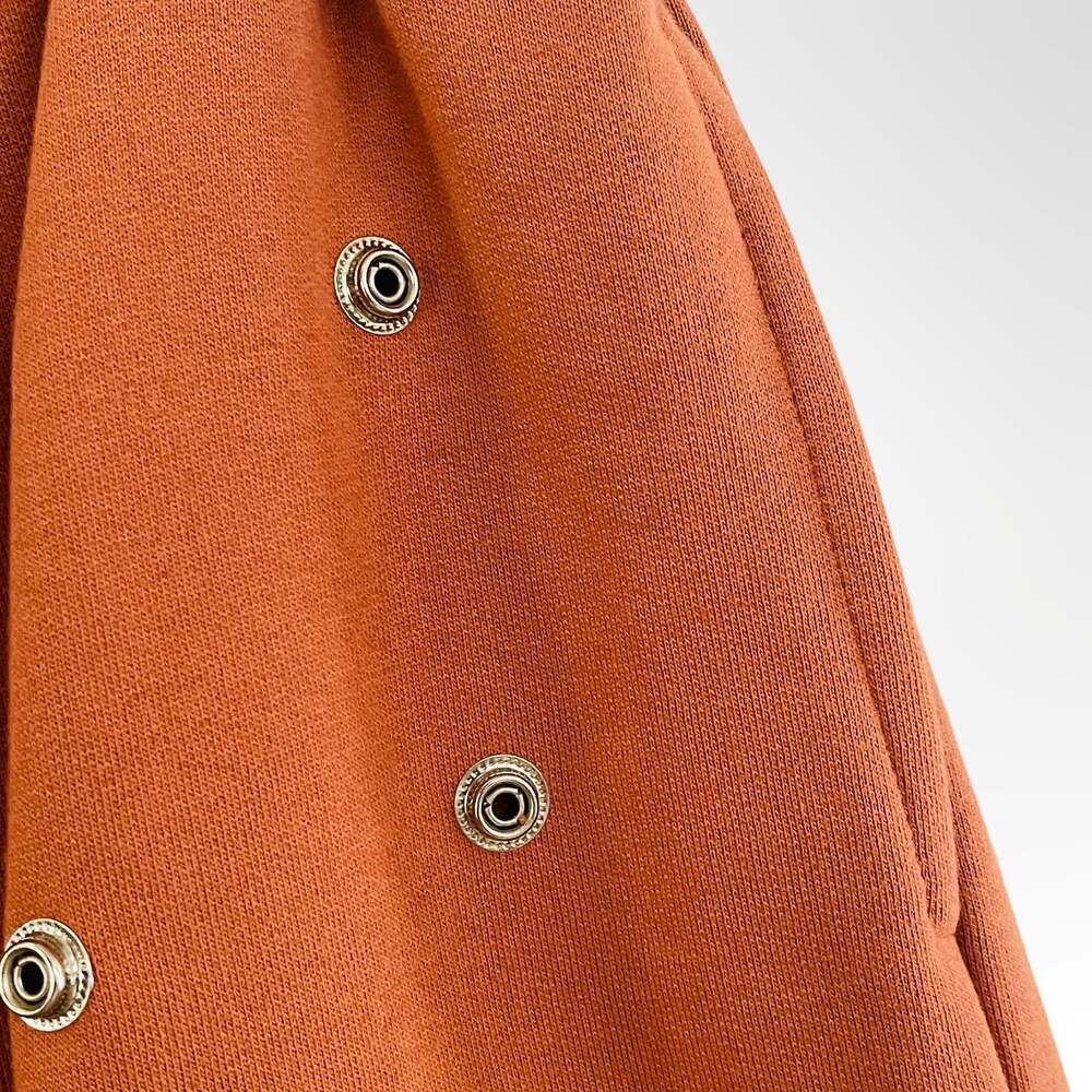 MNML All Over Studded Detail Drawstring Shorts in Rust - Picture 2 of 5